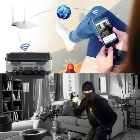Bluetooth Hoparlör Kamera - Premium Hoparlör Kamera, 160° Geniş Açı, 5MP, 1080P Mini Ev Video Kamerası, Hoparlör Gizli Kamera, Spy Kamera